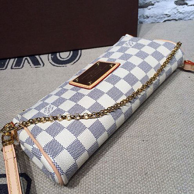 Сумка Louis Vuitton N55214 Eva Clutch Damier Azur Canvas "White" фото № 4