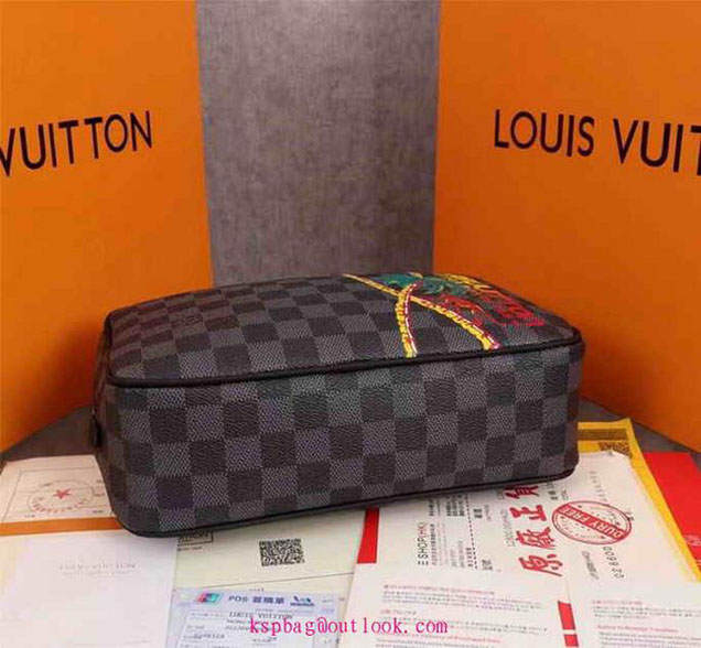 Косметичка Louis Vuitton Damier Cobalt Canvas Toilet Pouch GM N50001 "Navy Blue" фото № 5