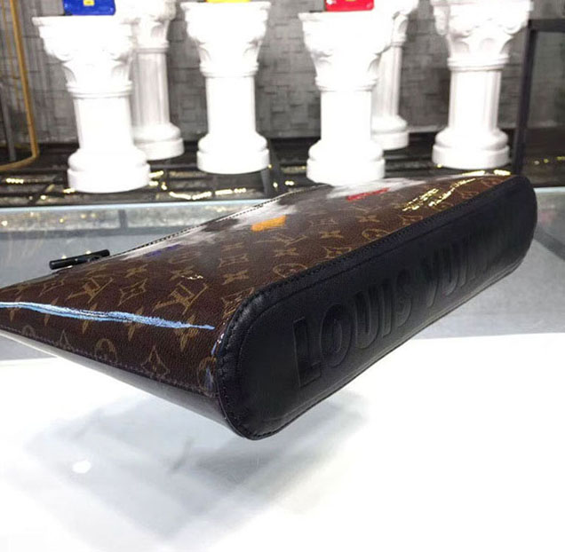 Клатч Louis Vuitton Monogram Glaze Pochette Cosmos M63271 "Brown" фото № 6