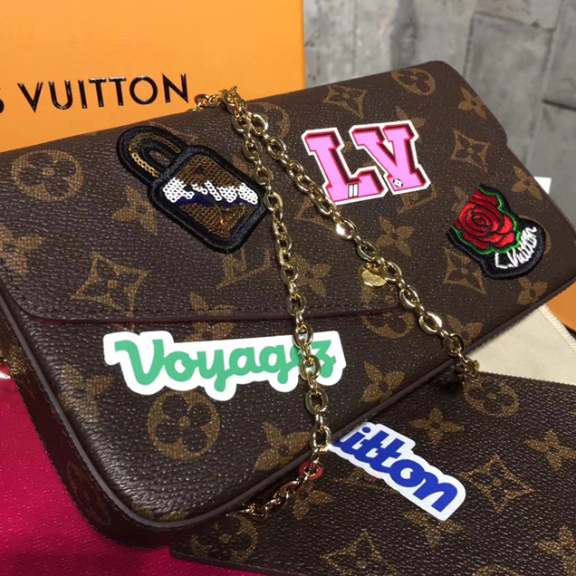 Клатч Louis Vuitton M61276 Pochette Felicie Monogram Canvas "Brown" фото № 7