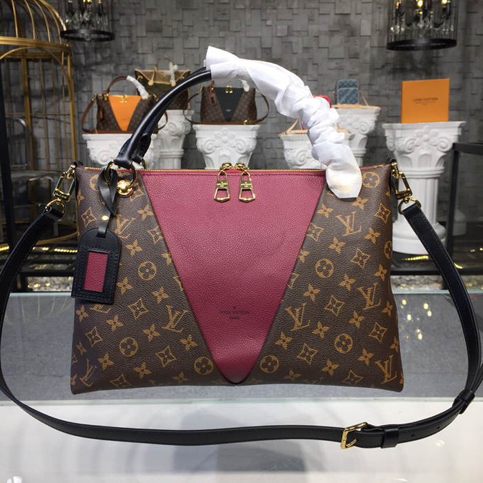 Сумка Louis Vuitton V Tote MM M43949 Monogram Canvas Bordeaux "Brown" фото № 2