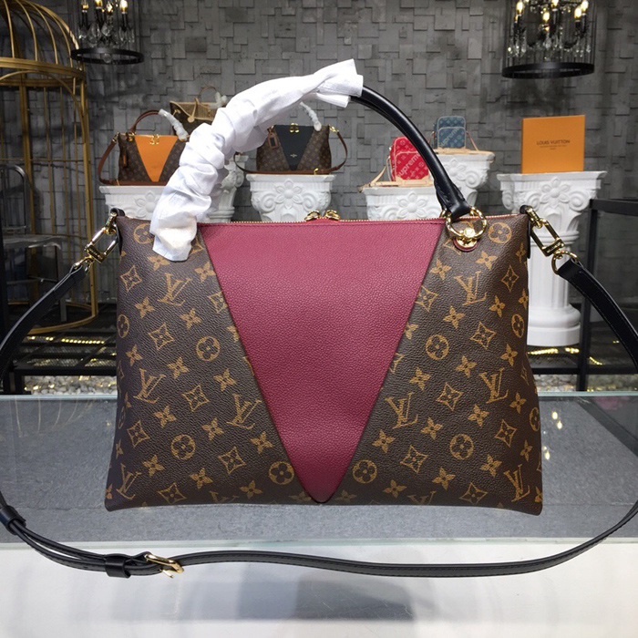 Сумка Louis Vuitton V Tote MM M43949 Monogram Canvas Bordeaux "Brown" фото № 4