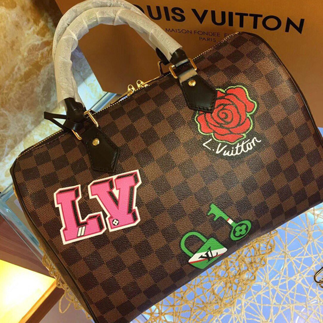 Сумка Louis Vuitton N40060 Speedy 30 Bandouliere Damier Ebene Canvas "Brown" фото № 6