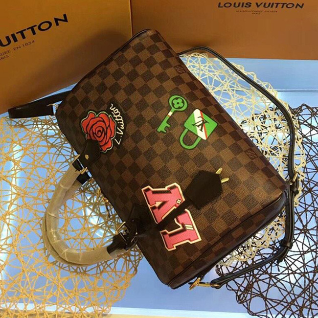 Сумка Louis Vuitton N40060 Speedy 30 Bandouliere Damier Ebene Canvas "Brown" фото № 7
