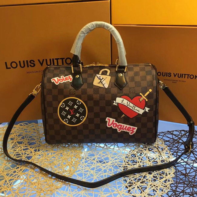 Сумка Louis Vuitton N40060 Speedy 30 Bandouliere Damier Ebene Canvas "Brown" фото № 2