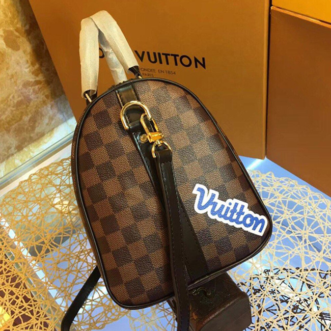 Сумка Louis Vuitton N40060 Speedy 30 Bandouliere Damier Ebene Canvas "Brown" фото № 8