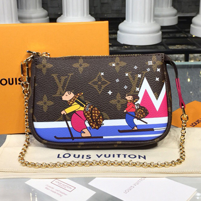 Сумка Louis Vuitton Mini Pochette Accessoires M67769 Monogram Canvas "Brown" фото № 10