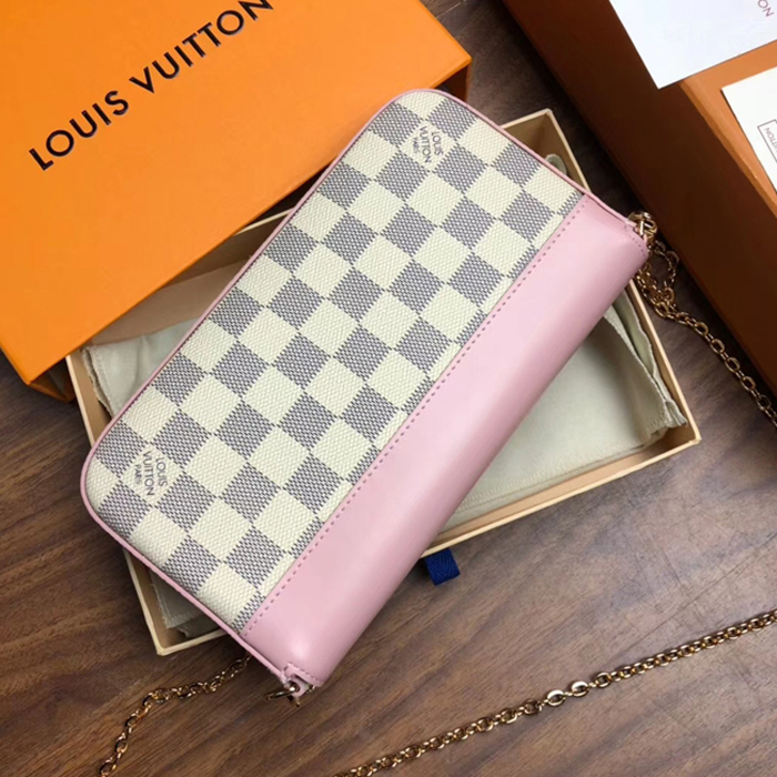 Клатч Louis Vuitton Pochette Felicie N60235 Damier Azur Canvas "White" фото № 4