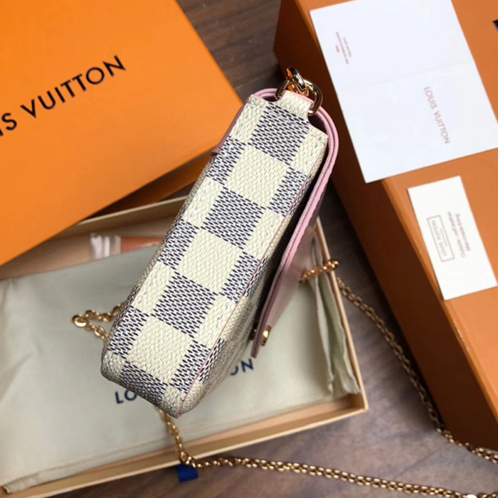 Клатч Louis Vuitton Pochette Felicie N60235 Damier Azur Canvas "White" фото № 3