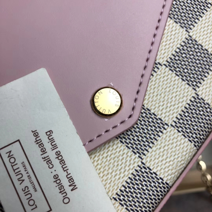 Клатч Louis Vuitton Pochette Felicie N60235 Damier Azur Canvas "White" фото № 6