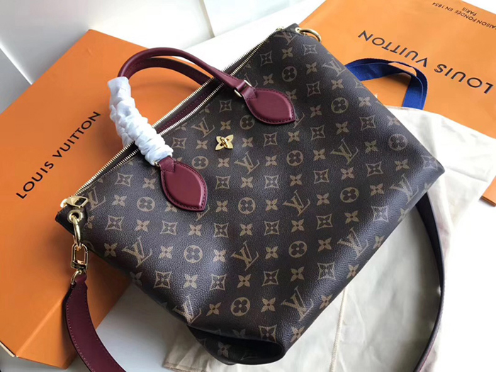 Сумка Louis Vuitton Flower Zipped Tote MM M44348 Monogram Canvas Bordeaux Red "Brown" фото № 3