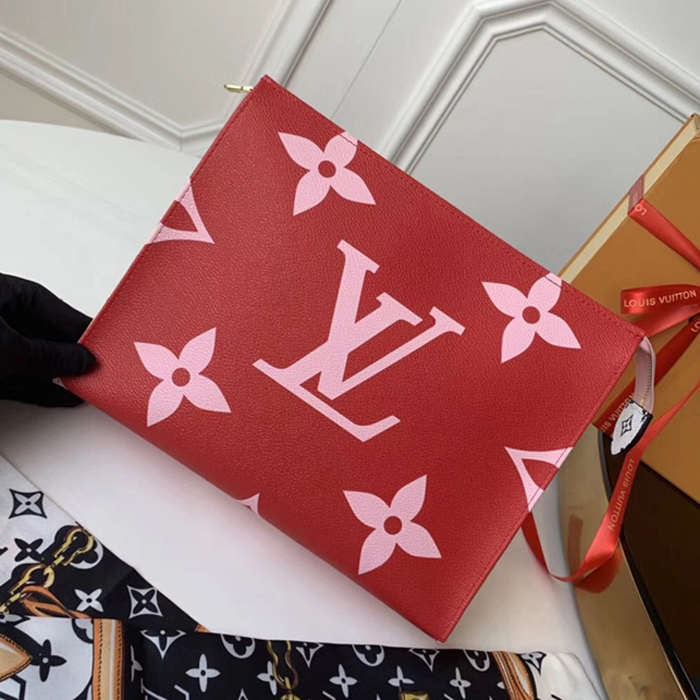 Косметичка Louis Vuitton Toilet Pouch XL M67692 Monogram Coated Canvas Pink "Red" фото № 3