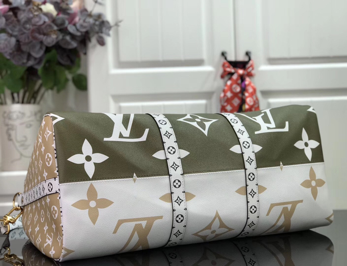 Сумка Louis Vuitton Keepall Bandouliere 50 M44590 Monogram Coated Canvas Khaki "Green" фото № 5