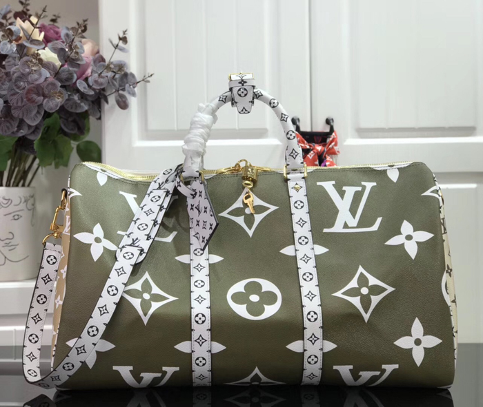 Сумка Louis Vuitton Keepall Bandouliere 50 M44590 Monogram Coated Canvas Khaki "Green" фото № 2