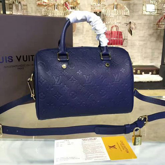 Сумка Louis Vuitton M40792 Speedy 25 Tote Bag Monogram Empreinte Leather "Navy Blue" фото № 4