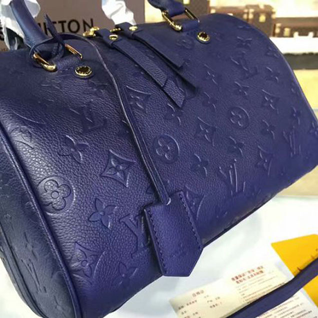 Сумка Louis Vuitton M40792 Speedy 25 Tote Bag Monogram Empreinte Leather "Navy Blue" фото № 6