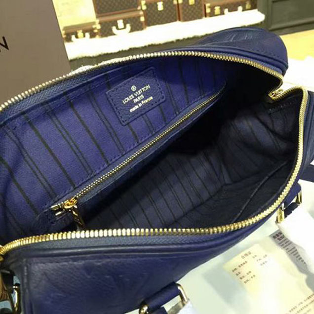 Сумка Louis Vuitton M40792 Speedy 25 Tote Bag Monogram Empreinte Leather "Navy Blue" фото № 9
