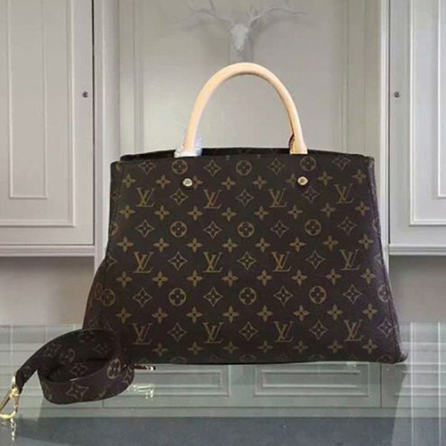 Сумка Louis Vuitton M41067 Montaigne GM Tote Bag Monogram Canvas "Brown" фото № 4