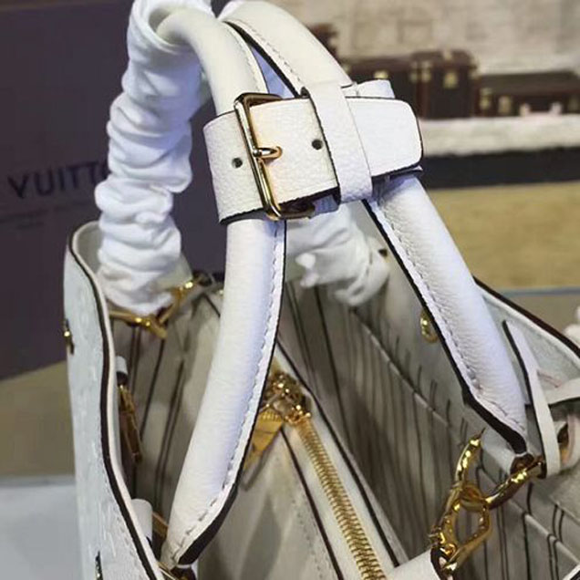 Сумка Louis Vuitton M41698 Montaigne MM Tote Bag Monogram Empreinte Leather "White" фото № 7