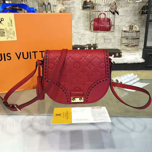 Сумка Louis Vuitton M43144 Junot Crossbody Bag Monogram Empreinte Leather "Red" фото № 2