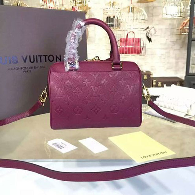 Сумка Louis Vuitton M43500 Speedy Bandouliere 20 Tote Bag Monogram Empreinte Leather "Purple" фото № 4