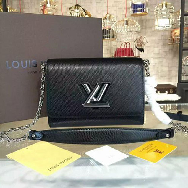 Сумка Louis Vuitton M50282 Twist MM Shoulder Bag Epi Leather "Black" фото № 2