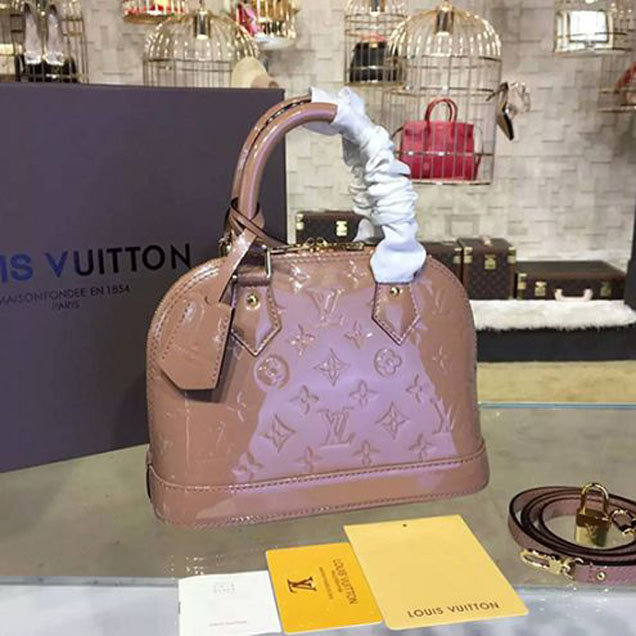 Сумка Louis Vuitton M91585 Alma BB Tote Bag Monogram Vernis "Beige" фото № 2