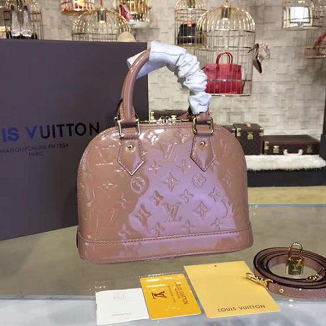 Сумка Louis Vuitton M91585 Alma BB Tote Bag Monogram Vernis "Beige" фото № 4