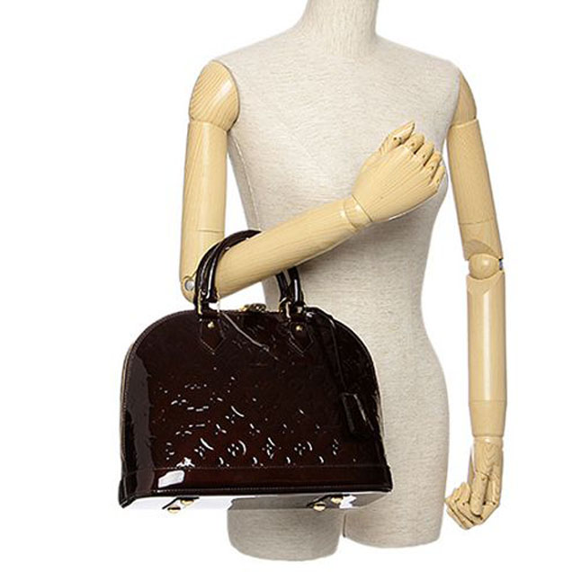 Сумка Louis Vuitton M91611 Alma PM Tote Bag Monogram Vernis "Chocolate" фото № 10