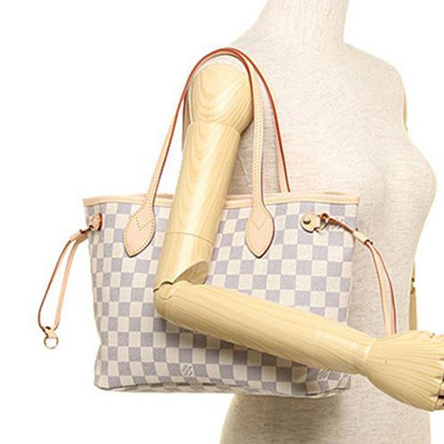 Сумка Louis Vuitton N41362 Neverfull PM Shoulder Bag Damier Azur Canvas "White" фото № 10