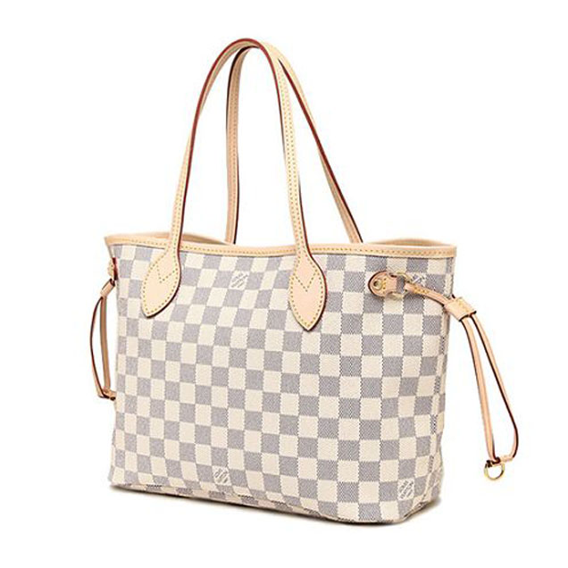 Сумка Louis Vuitton N41362 Neverfull PM Shoulder Bag Damier Azur Canvas "White" фото № 4