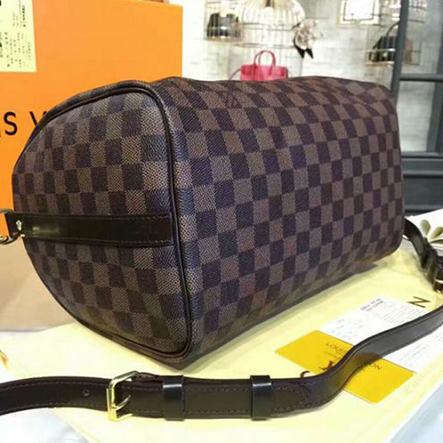 Сумка Louis Vuitton N41367 Speedy Bandouliere 30 Tote Bag Damier Ebene Canvas "Brown" фото № 5