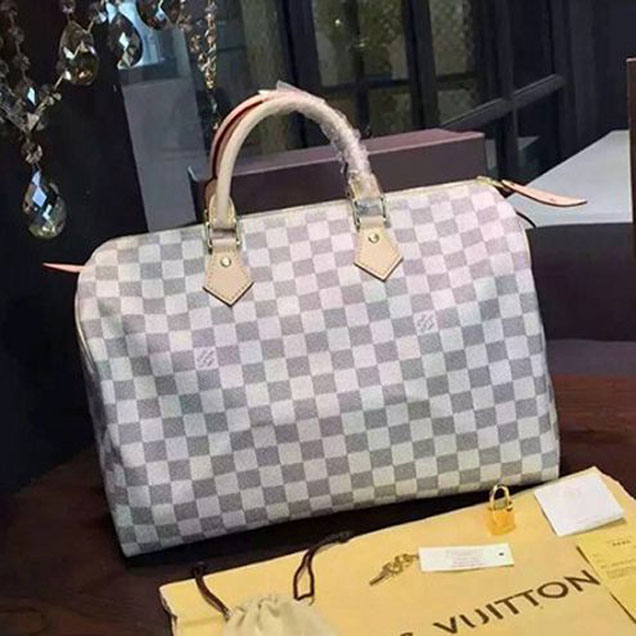 Сумка Louis Vuitton N41369 Speedy 35 Tote Bag Damier Azur Canvas "White" фото № 2
