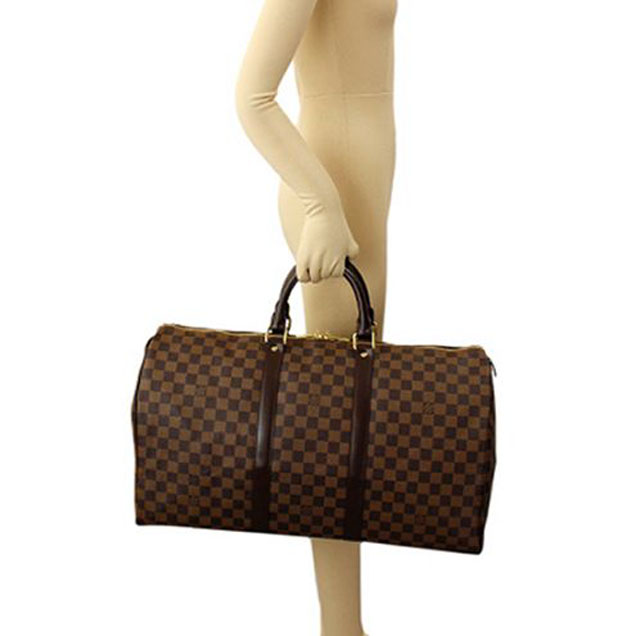 Сумка Louis Vuitton N41427 Keepall 50 Duffel Bag Damier Ebene Canvas "Brown" фото № 8