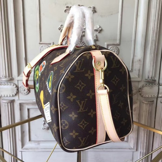 Сумка Louis Vuitton M41046 Speedy Bandouliere 30 My World Tour Tote Bag Monogram Canvas "Brown" фото № 4