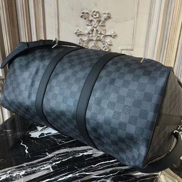 Сумка Louis Vuitton Keepall 45 Bandouliere N41057 Damier Graphite Stickers "Graphite" фото № 5