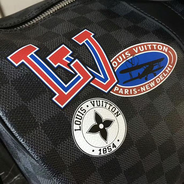 Сумка Louis Vuitton Keepall 45 Bandouliere N41057 Damier Graphite Stickers "Graphite" фото № 6