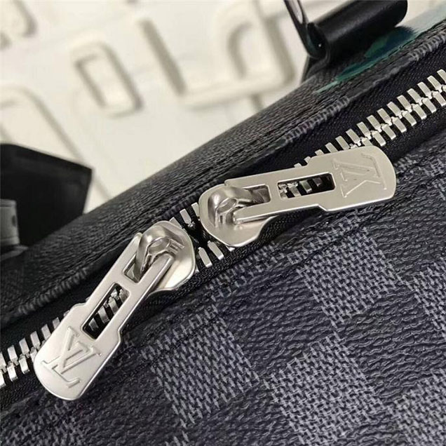 Сумка Louis Vuitton Damier Cobalt Canvas Keepall Bandouliere 45 N50002 "Navy Blue" фото № 9