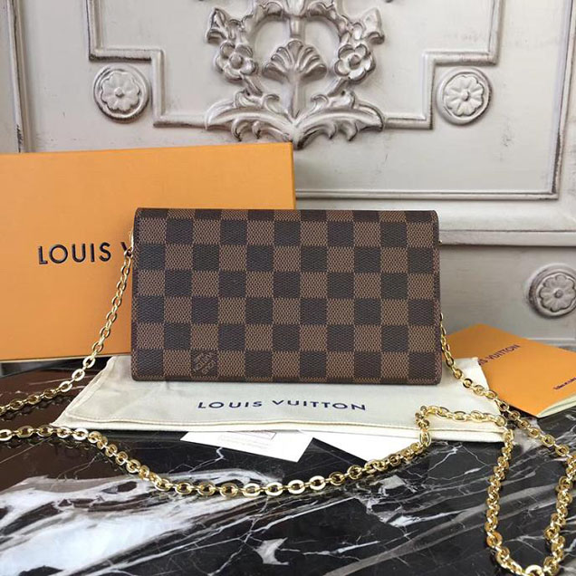 Кошелек Louis Vuitton Damier Ebene Canvas Croisette Wallet N61273 "Brown" фото № 4