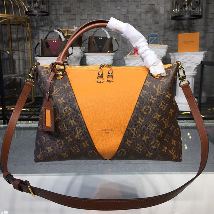 Сумка Louis Vuitton V Tote MM M43951 Monogram Canvas Safran "Brown" фото № 2