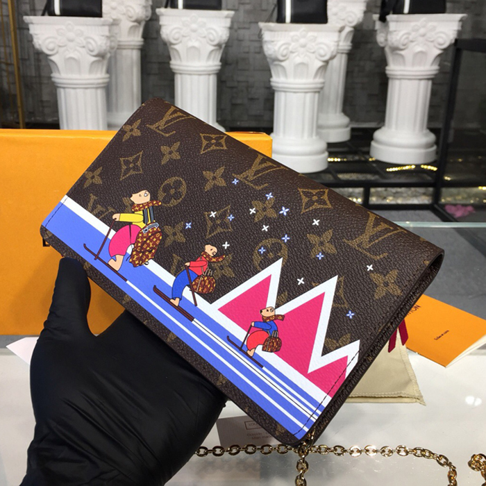 Клатч Louis Vuitton Pochette Weekend M63857 Monogram Canvas "Brown" фото № 3