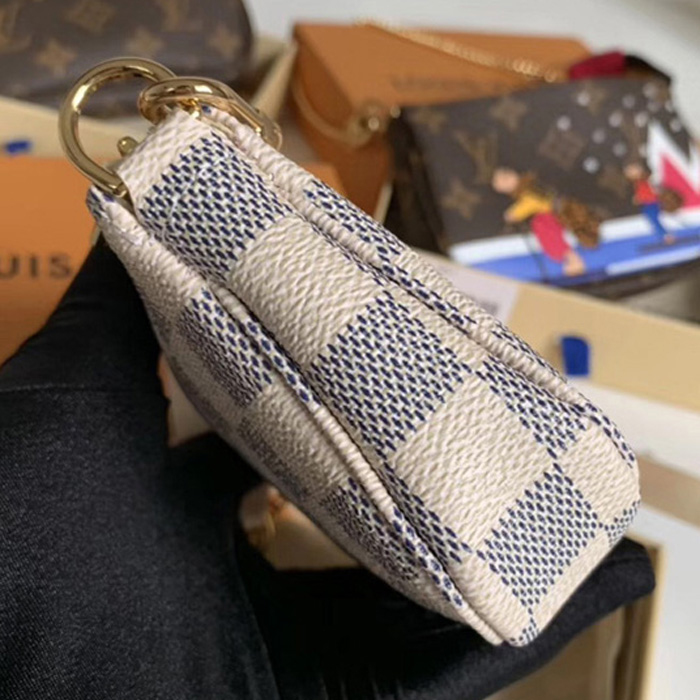 Сумка Louis Vuitton Mini Pochette Accessoires N64451 Damier Azur Canvas "White" фото № 6
