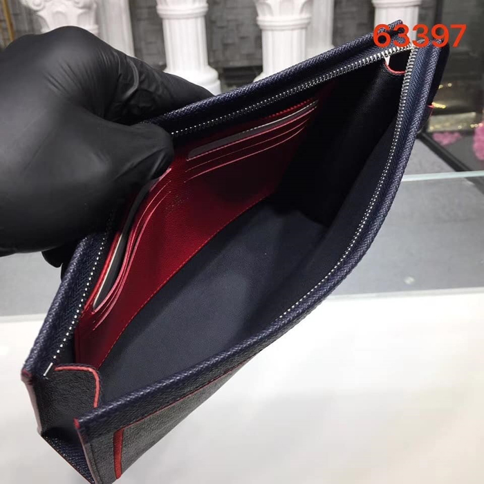 Клатч Louis Vuitton Pochette Voyage M63394 Taiga Leather Bleu Marine "Navy Blue" фото № 8