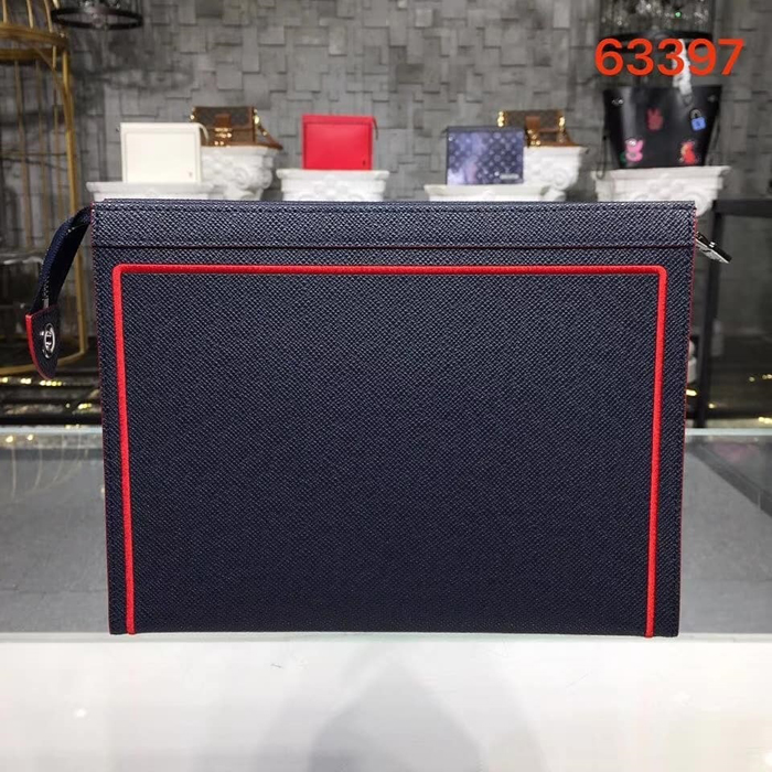 Клатч Louis Vuitton Pochette Voyage M63394 Taiga Leather Bleu Marine "Navy Blue" фото № 4