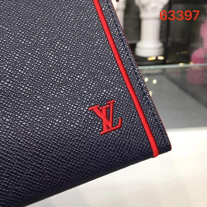 Клатч Louis Vuitton Pochette Voyage M63394 Taiga Leather Bleu Marine "Navy Blue" фото № 6