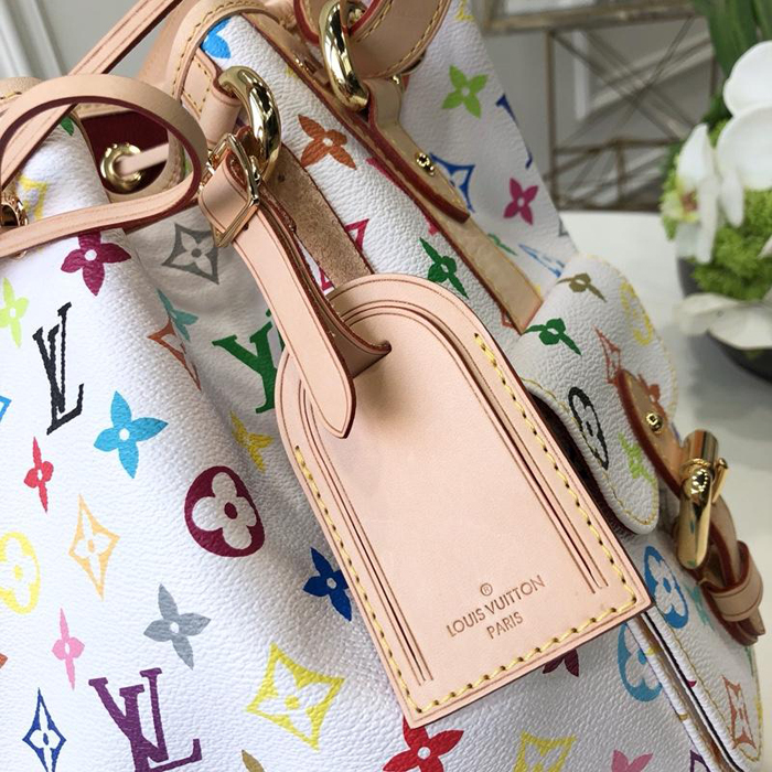 Сумка Louis Vuitton Petit Noe M42229 Monogram Multicolore Blanc "White" фото № 7