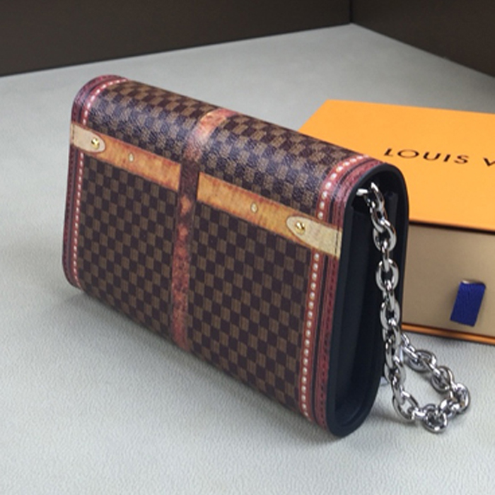 Сумка Louis Vuitton Twist Chain Wallet M63594 Transformed Damier Canvas "Brown" фото № 5