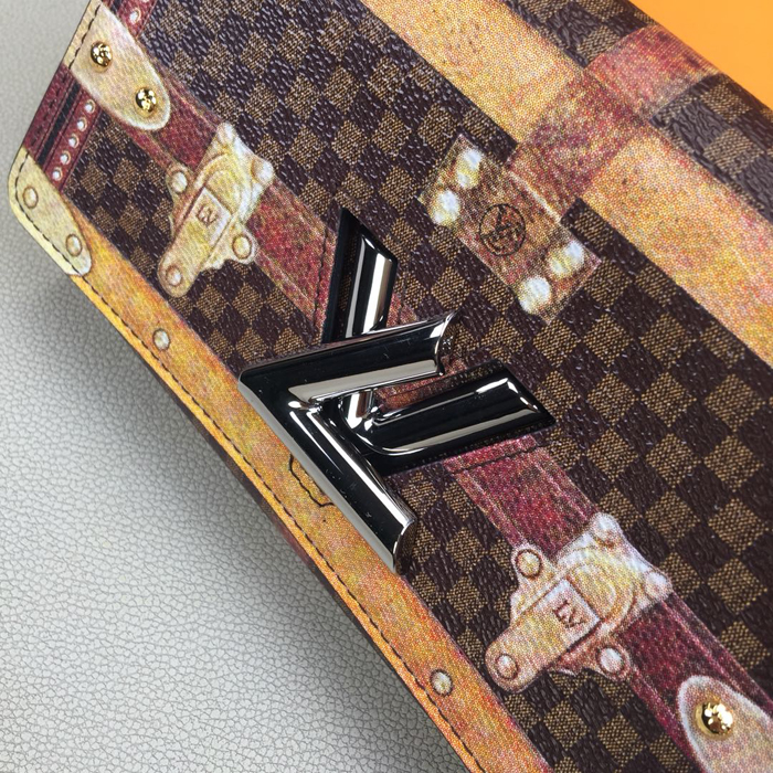 Сумка Louis Vuitton Twist Chain Wallet M63594 Transformed Damier Canvas "Brown" фото № 6