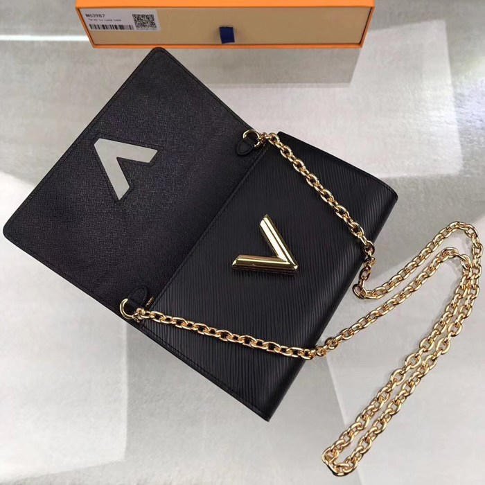 Сумка Louis Vuitton Twist Chain Wallet M63987 Epi Leather "Black" фото № 7