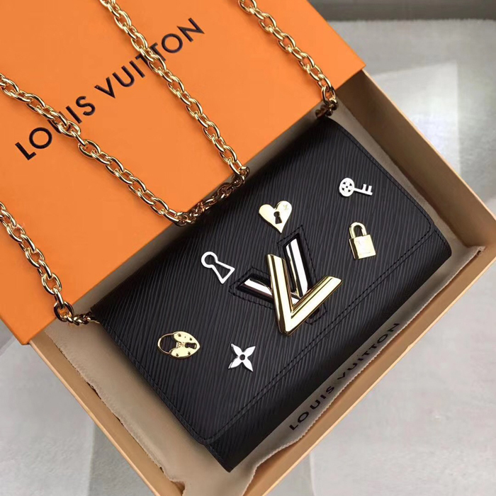 Сумка Louis Vuitton Twist Chain Wallet M63987 Epi Leather "Black" фото № 2